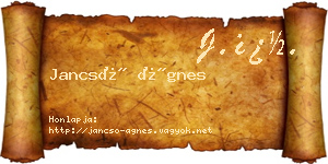 Jancsó Ágnes névjegykártya